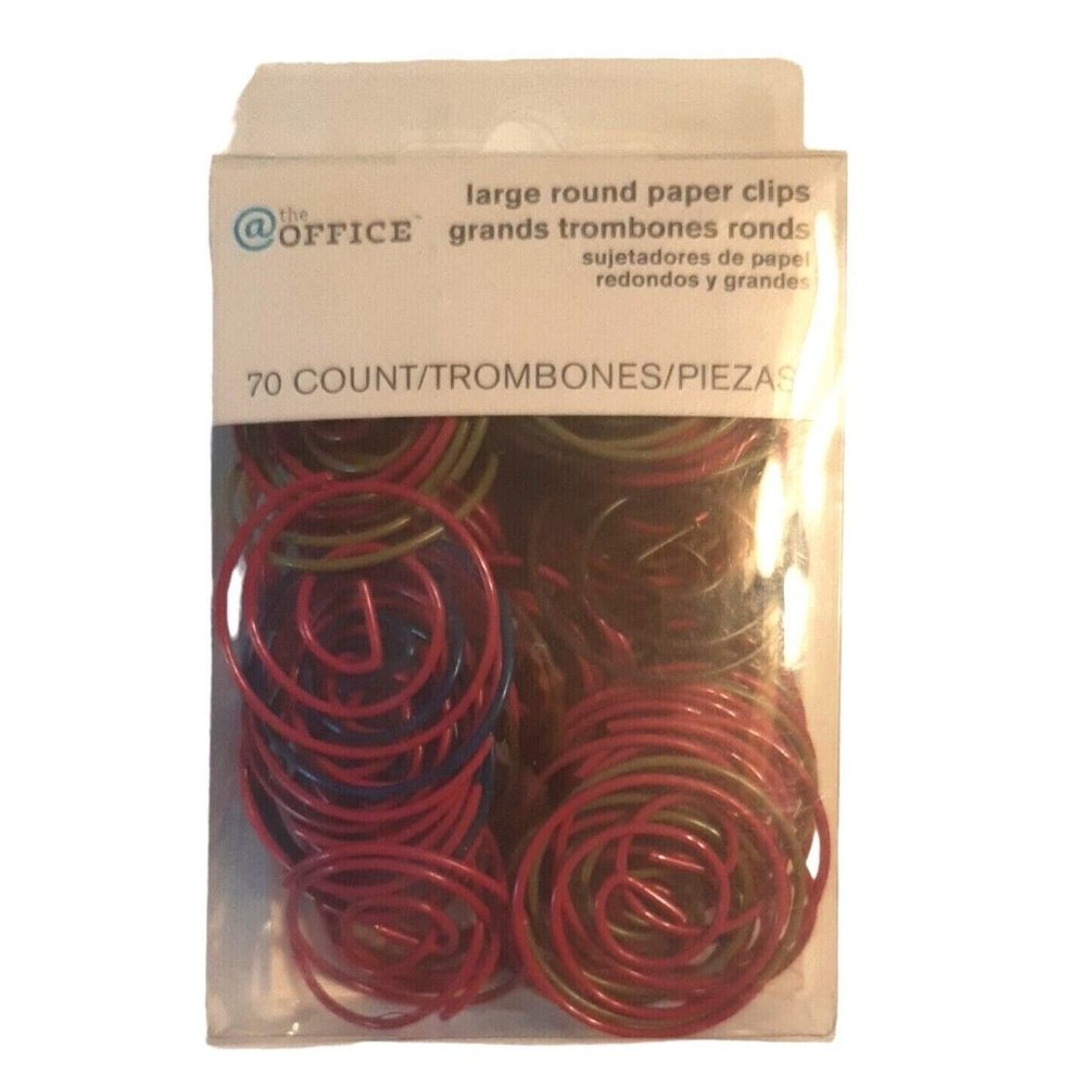 70 Large Round 1" Paper Clips Many Colors for Office Scrapbooking Card Making